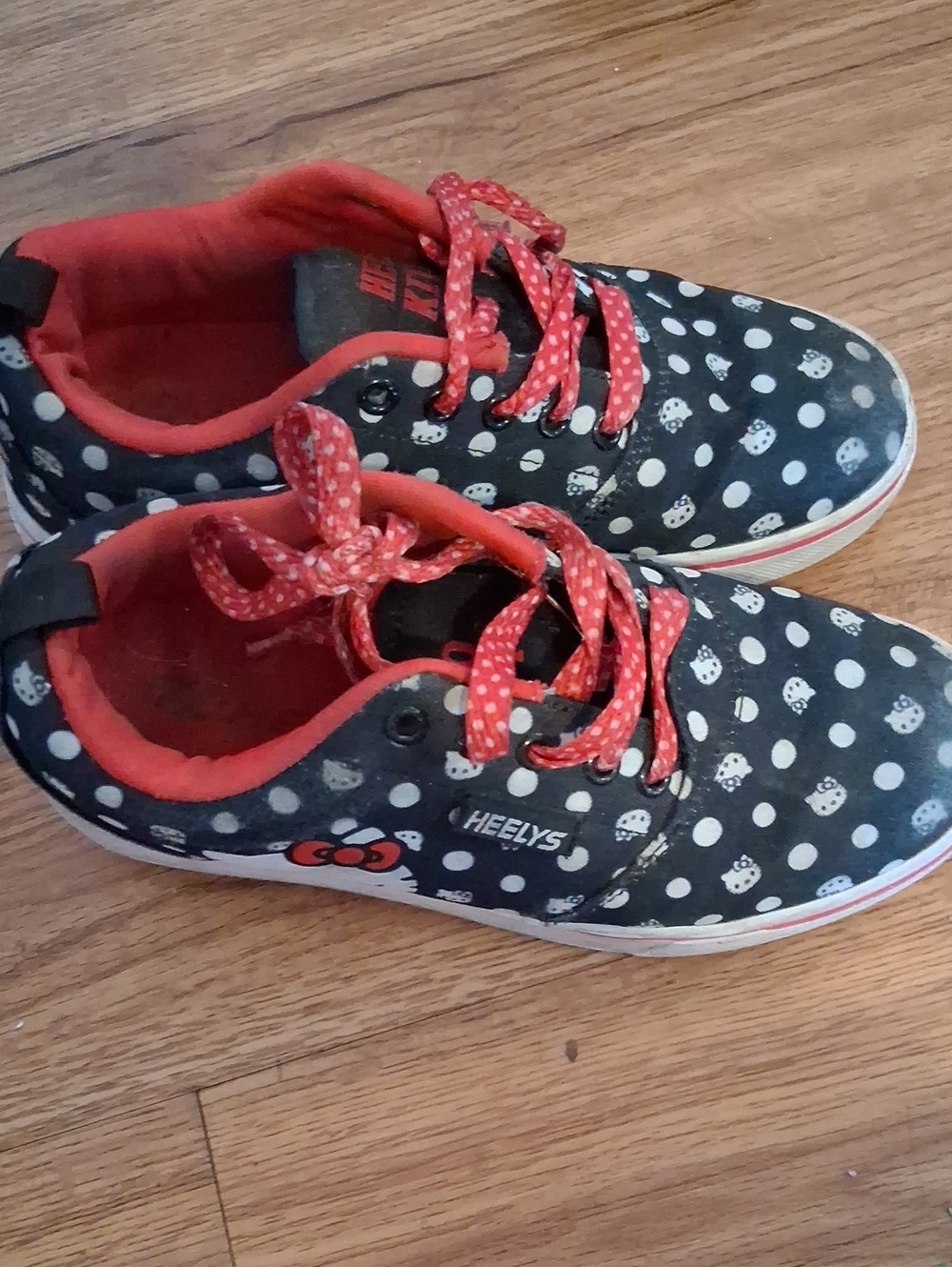 Heelys Kids Black and Red Polka Dot Hello Kitty Skate Sneakers